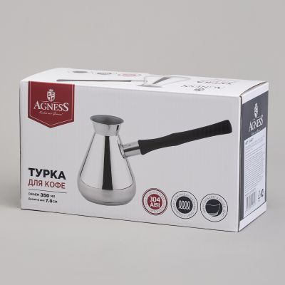 ТУРКА AGNESS, 350МЛ, НЕРЖ.СТАЛЬ 304, ТЕРМОАККУМУЛИРУЮЩЕЕ ДНО, ИНДУКЦИЯ-1