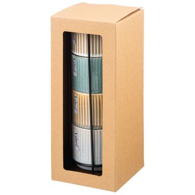 НАБОР КРУЖЕК ИЗ 4 ШТ. 270 МЛ НА МЕТАЛЛИЧЕСКОЙ ПОДСТАВКЕ-1