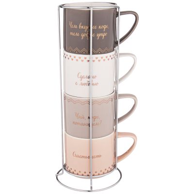 НАБОР КРУЖЕК LEFARD MODERN LINES, 370МЛ, 4 ШТ 13.3*9.5*8.5СМ-2