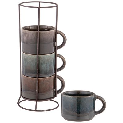 НАБОР ЧАШЕК ИЗ 4 ШТ. НА МЕТАЛЛИЧЕСКОЙ ПОДСТАВКЕ 180 МЛ-2