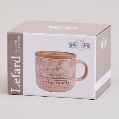 КРУЖКА LEFARD 400МЛ С БАМБУКОВОЙ КРЫШКОЙ 