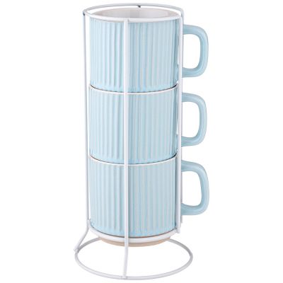 НАБОР ЧАШЕК ИЗ 3 ШТ. НА МЕТАЛЛИЧЕСКОЙ ПОДСТАВКЕ 260 МЛ-0