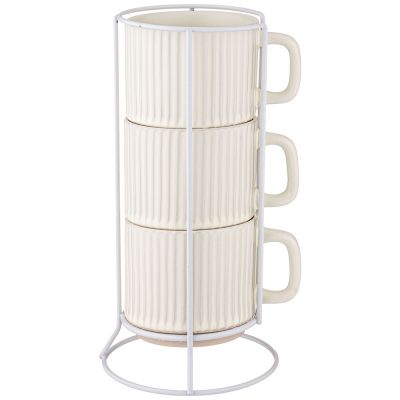 НАБОР ЧАШЕК ИЗ 3 ШТ. НА МЕТАЛЛИЧЕСКОЙ ПОДСТАВКЕ 260 МЛ-0