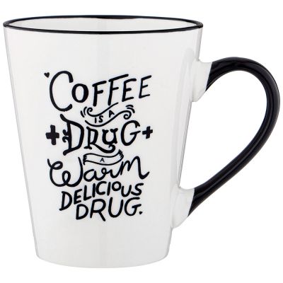 КРУЖКА БЕЛАЯ С ЧЕРНОЙ РУЧКОЙ 400 МЛ (КОР=36ШТ) 13,3*9,6*11,5СМ-0