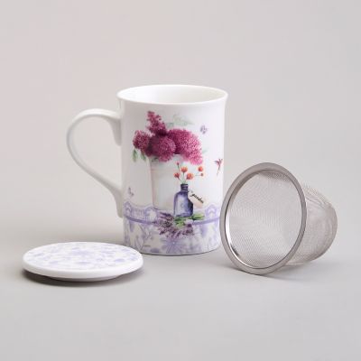 КРУЖКА ЗАВАРОЧНАЯ С МЕТАЛЛ. СИТОМ И ФАРФОР. КРЫШКОЙ 320 МЛ-2