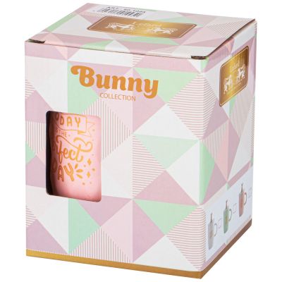 КРУЖКА LEFARD С КРЫШКОЙ И ЛОЖКОЙ BUNNY 390МЛ, РОЗОВАЯ-1