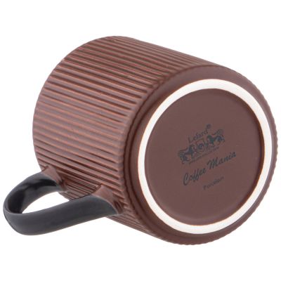 КРУЖКА КОФЕЙНОГО ЦВЕТА С ЗОЛОТОЙ ДЕТАЛЬЮ 400 МЛ (КОР=36ШТ) 12,5*9,3*10СМ-2