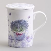 КРУЖКА ЗАВАРОЧНАЯ С МЕТАЛЛ. СИТОМ И ФАРФОР. КРЫШКОЙ 320 МЛ