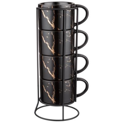 НАБОР КРУЖЕК НА МЕТАЛЛ. ПОДСТАВКЕ LEFARD 