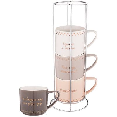 НАБОР КРУЖЕК LEFARD MODERN LINES, 370МЛ, 4 ШТ 13.3*9.5*8.5СМ-0