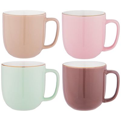 НАБОР ИЗ 4 КРУЖЕК НА ДЕРЕВЯННОЙ ПОДСТАВКЕ LEFARD 