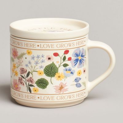 КРУЖКА С КРЫШКОЙ LEFARD SPRING FLOWERS 390МЛ. (КОР=24ШТ.)-0