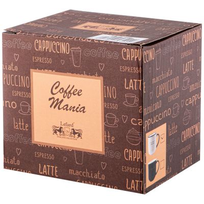 КРУЖКА КОФЕЙНОГО ЦВЕТА С ЗОЛОТОЙ ДЕТАЛЬЮ 400 МЛ (КОР=36ШТ) 12,5*9,3*10СМ-1