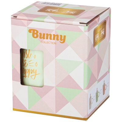 КРУЖКА LEFARD С КРЫШКОЙ И ЛОЖКОЙ BUNNY 390МЛ, МЯТНАЯ-1