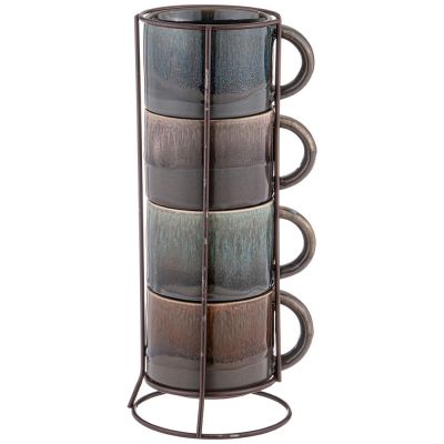 НАБОР ЧАШЕК ИЗ 4 ШТ. НА МЕТАЛЛИЧЕСКОЙ ПОДСТАВКЕ 180 МЛ-0