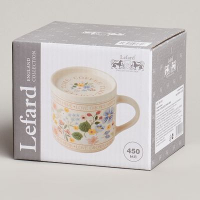 КРУЖКА С КРЫШКОЙ LEFARD SPRING FLOWERS 390МЛ. (КОР=24ШТ.)-1
