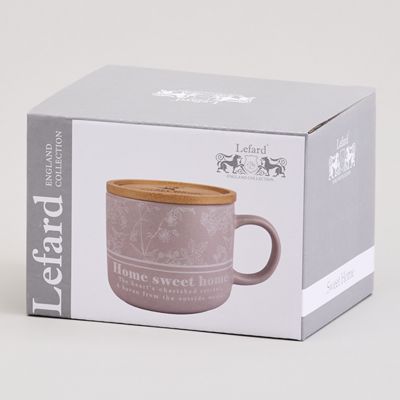 КРУЖКА LEFARD 400МЛ С БАМБУКОВОЙ КРЫШКОЙ 