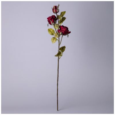 ЦВЕТОК ИСКУССТВЕННЫЙ РОЗА ДЛИНА=80СМ , ЦВЕТ БУРГУНДИ-1