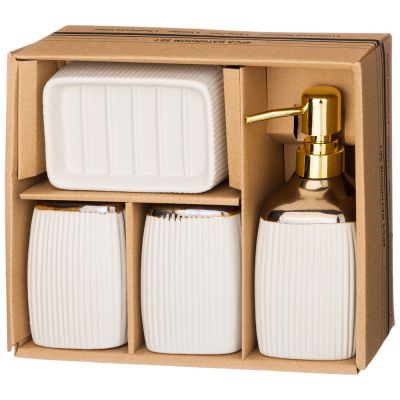 НАБОР ДЛЯ ВАННОЙ КОМНАТЫ 4 ПР. (КОР=12НАБ.) 400 МЛ 7,6*7,6*17СМ-1