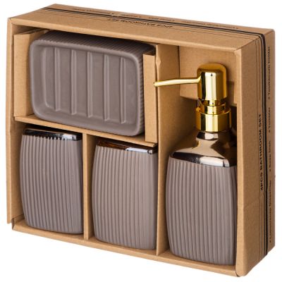 НАБОР ДЛЯ ВАННОЙ КОМНАТЫ 4 ПР. (КОР=12НАБ.) 400 МЛ 7,6*7,6*17СМ-1