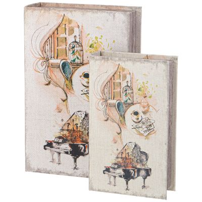 НАБОР ШКАТУЛОК-КНИЖЕК ИЗ 2-Х ШТ 27Х18Х7/21Х13Х5 СМ-0