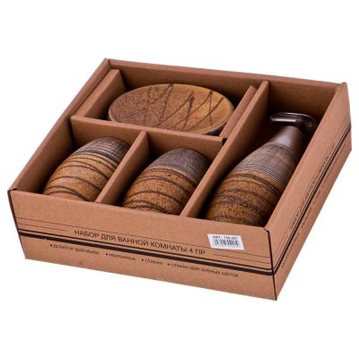 НАБОР ДЛЯ ВАННОЙ КОМНАТЫ 4 ПР. (КОР=12НАБ.) 320 МЛ 7,2*7,2*19СМ-2