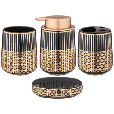 НАБОР ДЛЯ ВАННОЙ КОМНАТЫ 4 ПР. 400 МЛ 8,4*8,4*13СМ-0