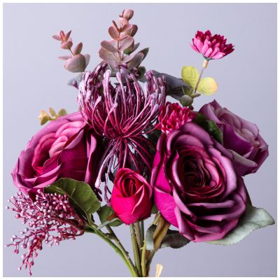 БУКЕТ ИСКУССТВЕННЫХ ЦВЕТОВ ВЫСОТА=25 СМ БЕЗ УПАКОВКИ (МАЛ=12ШТ./КОР=120ШТ.)-1