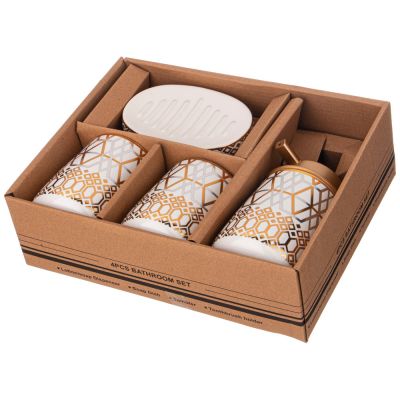 НАБОР ДЛЯ ВАННОЙ КОМНАТЫ 4 ПР. 400 МЛ 8,4*8,4*13СМ-1