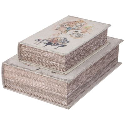 НАБОР ШКАТУЛОК-КНИЖЕК ИЗ 2-Х ШТ 27Х18Х7/21Х13Х5 СМ-3