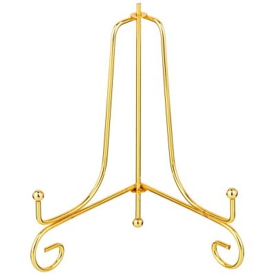 КОМПЛЕКТ ПОДСТАВОК ДЛЯ ТАРЕЛОК ИЗ 5 ШТ. 17*11 СМ. ВЫСОТА=16 СМ. ЦВЕТ - ЗОЛОТО (КОР=48КОМП.)-0