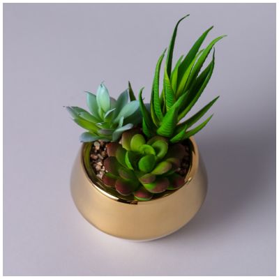 СУККУЛЕНТ ИСКУССТВЕННЫЙ В ГОРШКЕ 11*15СМ МАЛ.УП.=12ШТ-1