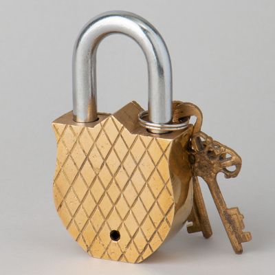 ЗАМОК ДЕКОРАТИВНЫЙ С КЛЮЧАМИ 11,5*5,7СМ-3