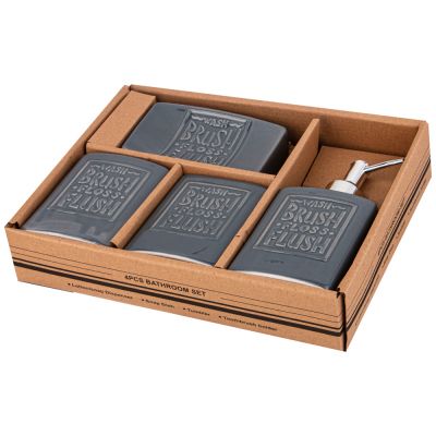 НАБОР ДЛЯ ВАННОЙ КОМНАТЫ 4 ПР. 370 МЛ 8,2*5,7*18СМ-1