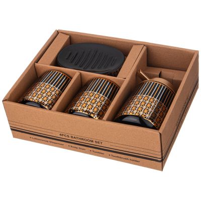 НАБОР ДЛЯ ВАННОЙ КОМНАТЫ 4 ПР. 400 МЛ 8,4*8,4*13СМ-1