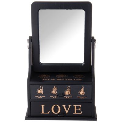 ШКАТУЛКА ДЛЯ УКРАШЕНИЙ С ЗЕРКАЛОМ 24*11*31 СМ-3