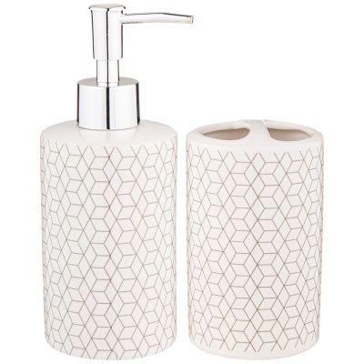 НАБОР ДЛЯ ВАННОЙ КОМНАТЫ 2 ПР. 370 МЛ 7,3*7,3*18СМ-0