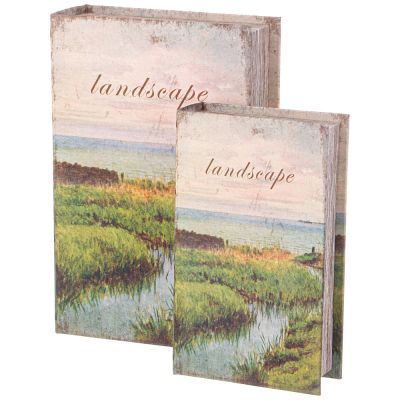 НАБОР ШКАТУЛОК-КНИЖЕК ИЗ 2-Х ШТ. 27Х18Х7/21Х13Х5 СМ-0