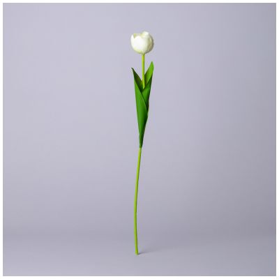 ЦВЕТОК ИСКУССТВЕННЫЙ ТЮЛЬПАН ДЛИНА=44СМ, ЦВЕТ БЕЛЫЙ МАЛ.УП.=60ШТ-1