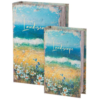 НАБОР ШКАТУЛОК-КНИЖЕК ИЗ 2-Х ШТ. 27Х18Х7/21Х13Х5 СМ-0