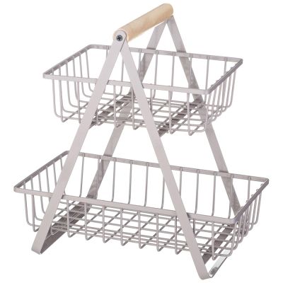 КОРЗИНА ДЛЯ ФРУКТОВ С ДЕРЕВЯННОЙ РУЧКОЙ  27.5*17.5*29 СМ (КОР=6ШТ)-0