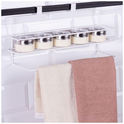 НАВЕСНОЙ ДЕРЖАТЕЛЬ ДЛЯ ПОЛОТЕНЦА С ПОЛКОЙ 40*12*16 СМ ЦВЕТ: БЕЛЫЙ-1