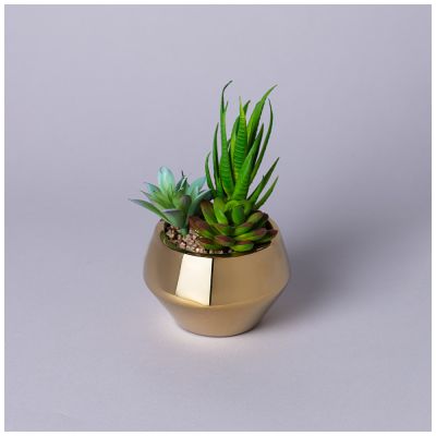 СУККУЛЕНТ ИСКУССТВЕННЫЙ В ГОРШКЕ 11*15СМ МАЛ.УП.=12ШТ-0