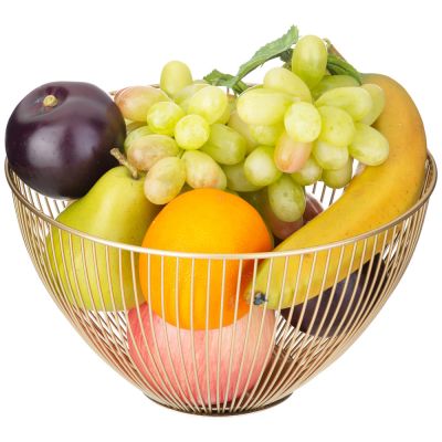 КОРЗИНА ДЛЯ ФРУКТОВ ЗОЛОТАЯ 24,5*24,5*14 СМ (КОР=12ШТ)-1