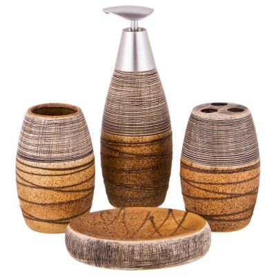 НАБОР ДЛЯ ВАННОЙ КОМНАТЫ 4 ПР. (КОР=12НАБ.) 320 МЛ 7,2*7,2*19СМ-0