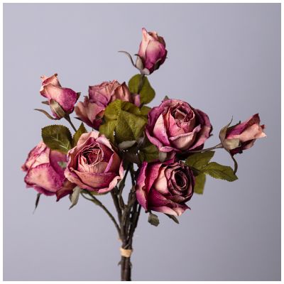 БУКЕТ ИЗ ИСКУССТВЕННЫХ РОЗ ДЛИНА=53СМ,ЦВЕТ РОЗОВО-ОРАНЖЕВЫЙ МАЛ.УП.=12ШТ-0