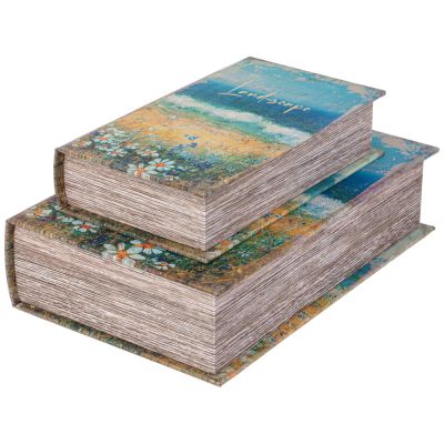 НАБОР ШКАТУЛОК-КНИЖЕК ИЗ 2-Х ШТ. 27Х18Х7/21Х13Х5 СМ-3