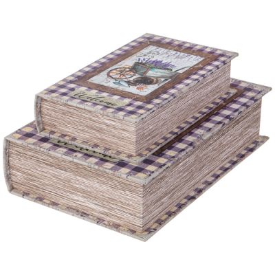 НАБОР ШКАТУЛОК-КНИЖЕК ИЗ 2-Х ШТ. 27Х18Х7/21Х13Х5 СМ-3