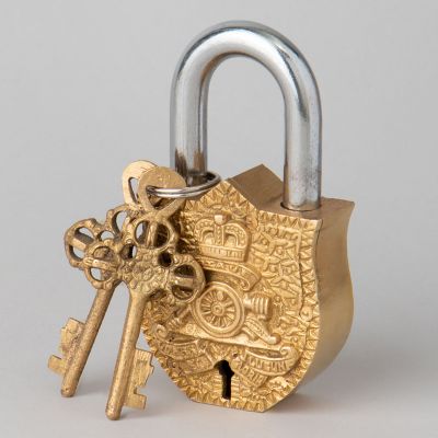 ЗАМОК ДЕКОРАТИВНЫЙ С КЛЮЧАМИ 11,5*5,7СМ-0