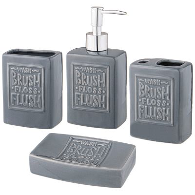 НАБОР ДЛЯ ВАННОЙ КОМНАТЫ 4 ПР. 370 МЛ 8,2*5,7*18СМ-0